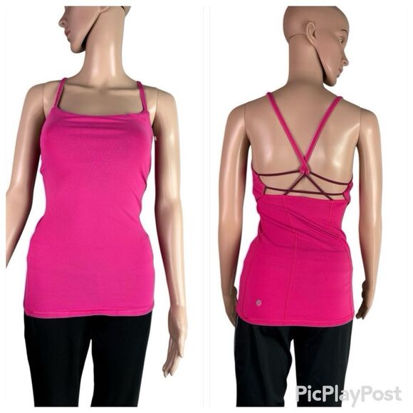 Lululemon Pink Strappy Athletic Tank Top - Picture 1 of 4